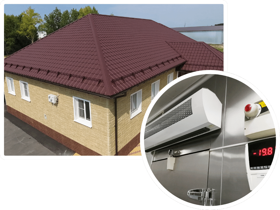 metal roof house and commercial freezer